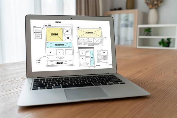 Website ontwerp software biedt modieuze template voor online retail business en e-commerce - Foto, afbeelding