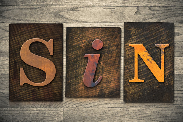 Sin Concept дерев'яний тип букви
 - Фото, зображення