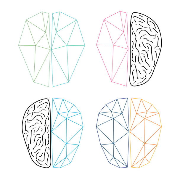 Cervello astratto isolato su sfondo bianco
  - Vettoriali, immagini
