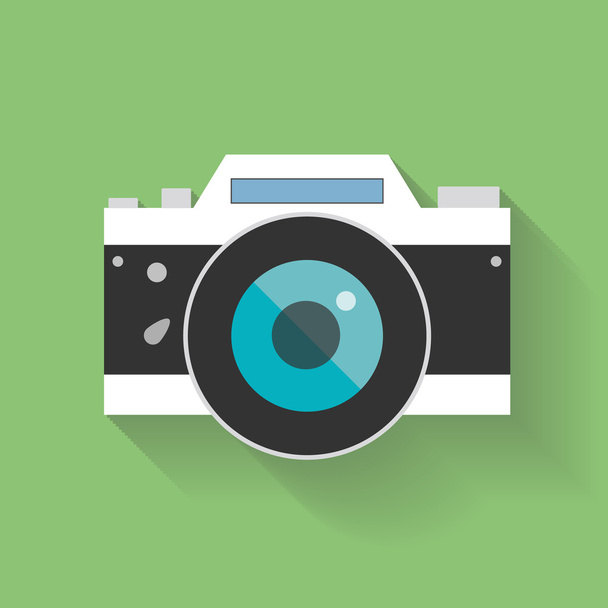 Retro Camera flat icon vector illustration - Vector, Image