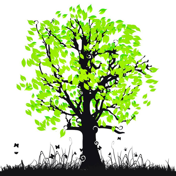 Tree silhouette vector illustration   - Vetor, Imagem