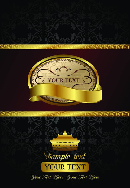 fondo con etiqueta de lujo de oro y corona
 - Vector, Imagen