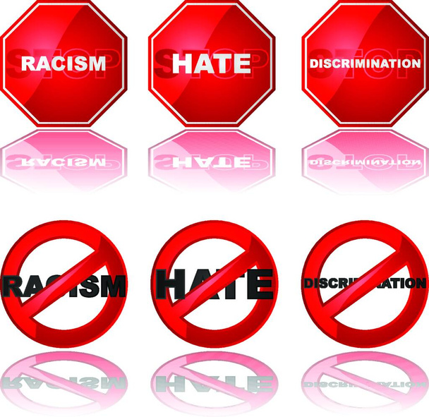Zastavit diskriminaci, barevné vektorové ilustrace - Vektor, obrázek