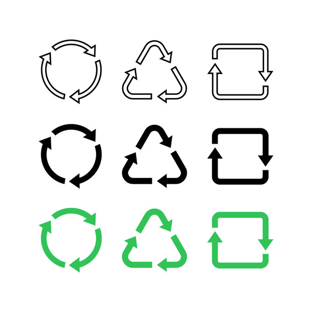 Recycle symbols. Recycling vector icons. Recycle icon, isolated. Vector illustration - Vector, Image
