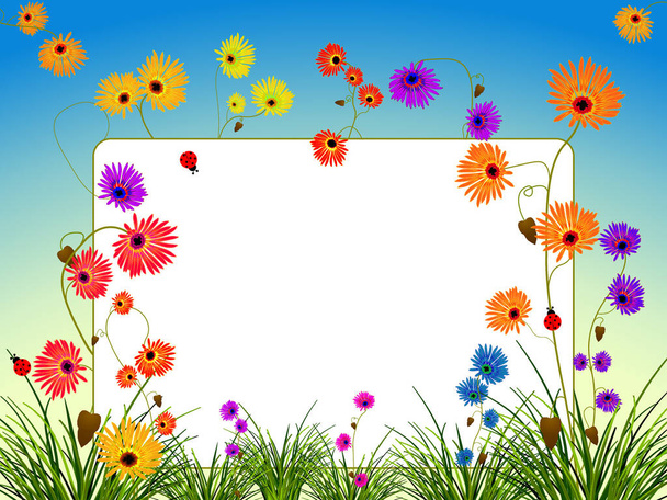 capa de fundo para espaço de cópia, papel de parede cartão com flores  - Vetor, Imagem