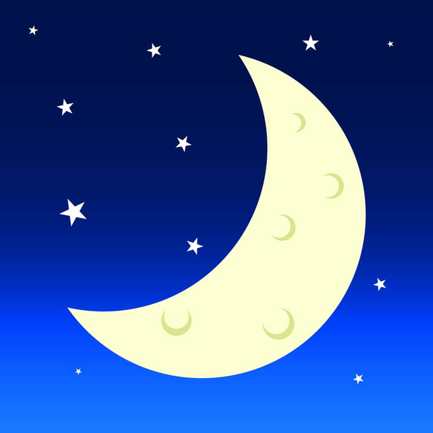 Луна, цветная векторная иллюстрация  - Вектор,изображение