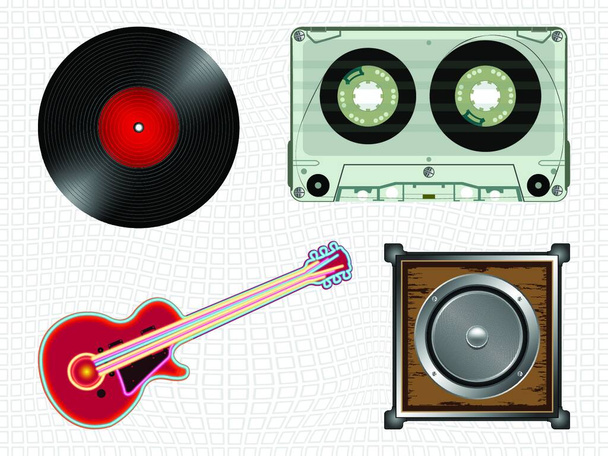 collection d'icônes musicales, illustration vectorielle - Vecteur, image
