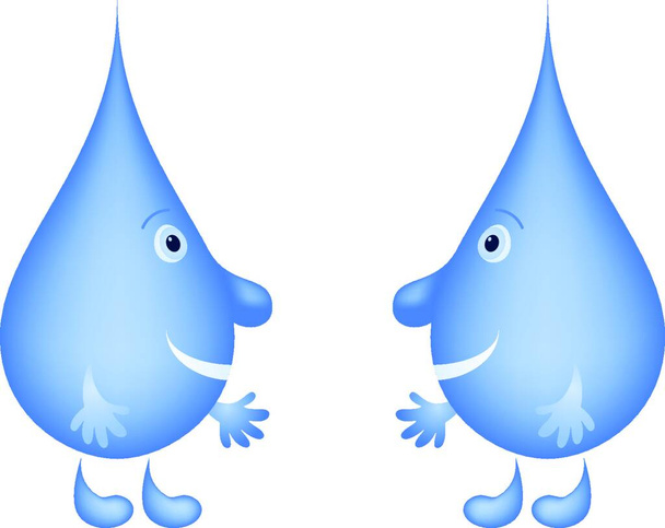 Gotas de agua amigos, colorido vector de ilustración - Vector, Imagen