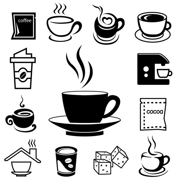 ícone de café conjunto 02
 - Vetor, Imagem