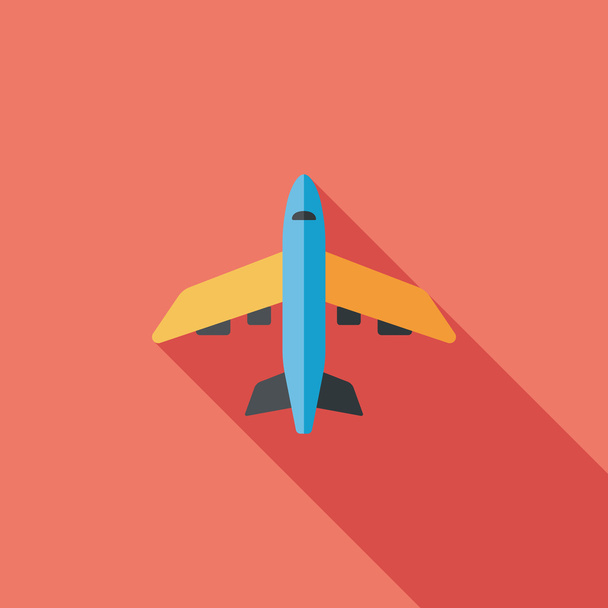 Transportation airplane flat icon with long shadow,eps10 - Vector, imagen
