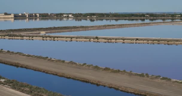 Salt marshes in Aigues Mortes, the Camargue , Occitan in France - Footage, Video