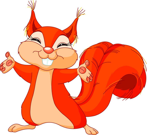Squirrel animal illustration, mascot animal art  - Vector, imagen