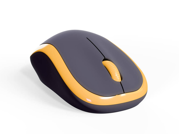 Single red computer mouse. 3D render isolated on white background - Foto, immagini