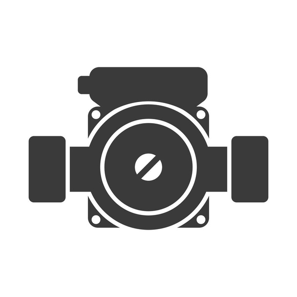 Water circulation pump glyph icon isolated on white background.Vector illustration. - Vektor, Bild