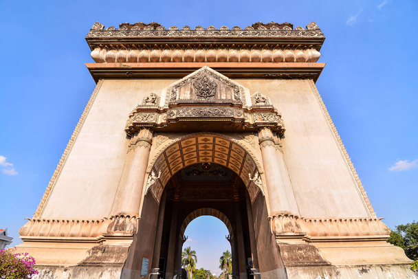 ビエンチャンの凱旋門,ラオス,東南アジア - 写真・画像