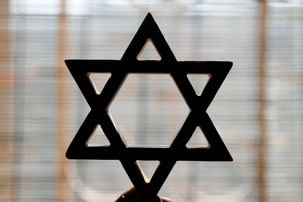 Dávid csillaga. A judaizmus szimbóluma. Franciaország.  - Fotó, kép