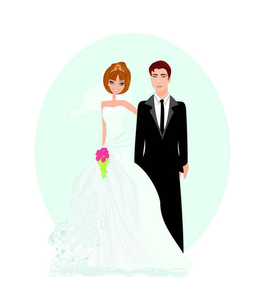 結婚式のカップルベクトルイラスト  - ベクター画像