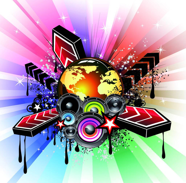 "Global Musical Event Background" - Vector, Image