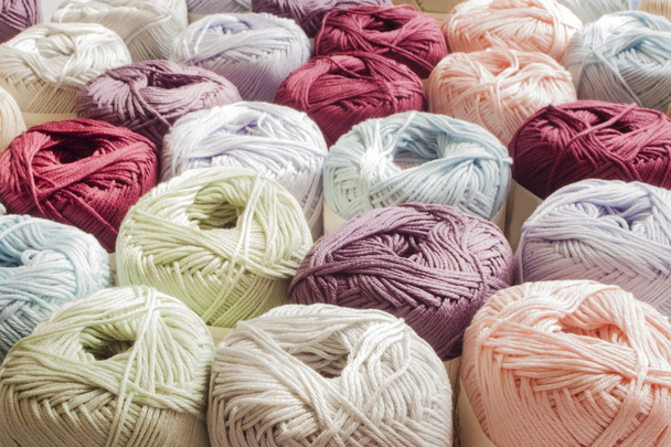 Colours of yarns in white background - Photo, Image