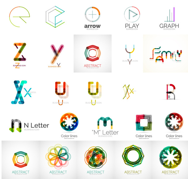 Logo collection, geometric business icon set - Vector, Image