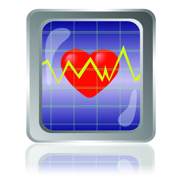 "cardiograma icono vector ilustración" - Vector, Imagen