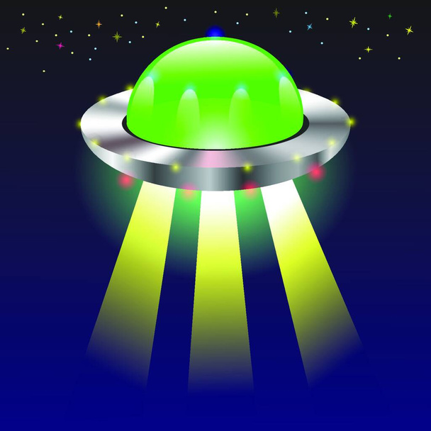 UFO űrhajó illusztráció, idegen hajó - Vektor, kép