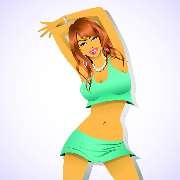 Dancing Woman modern vector illustration - Vector, Image