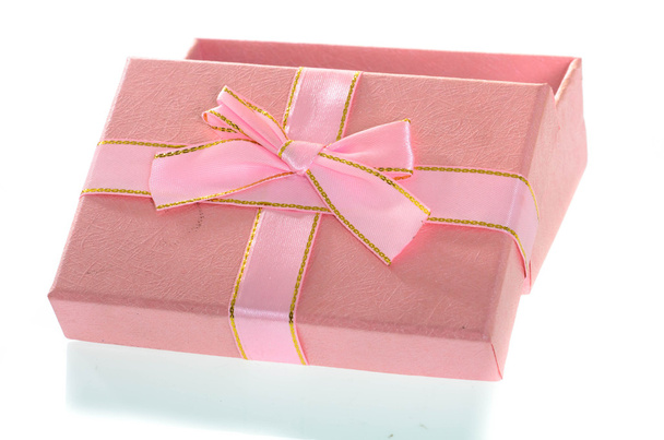 Open pink gift box isolated on white. - Foto, Imagem