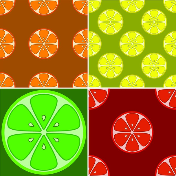Backgrounds, citrus fruit modern vector illustration - Vector, Image