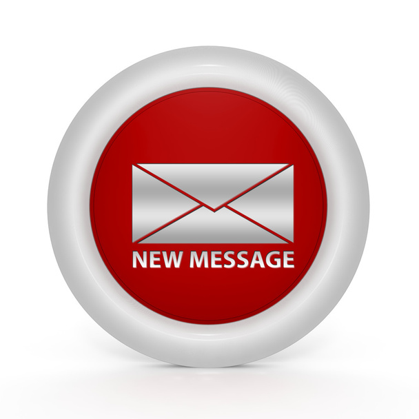 new message circular icon on white background - Foto, afbeelding