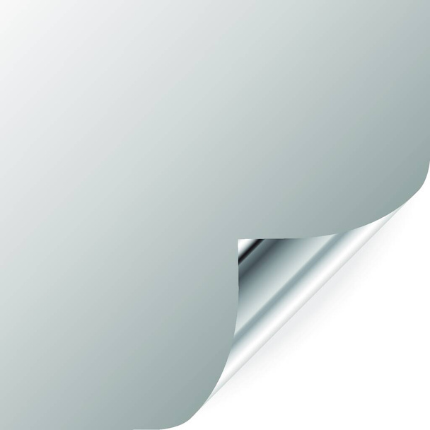 Página gris vectorial con esquina rizada y sombra - Vector, imagen