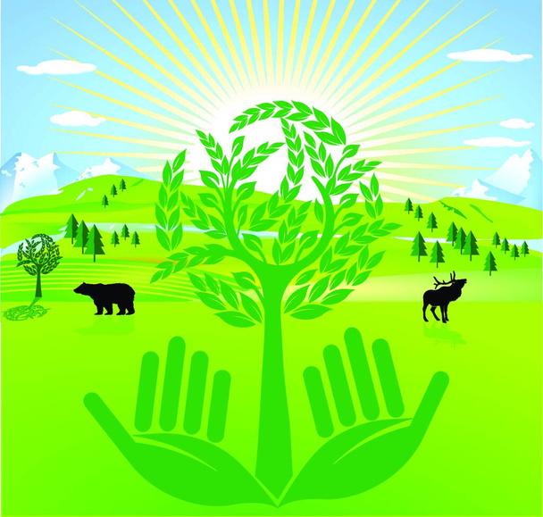 προληπτική περιβαλλοντική προστασία σύγχρονη διανυσματική απεικόνιση - Διάνυσμα, εικόνα