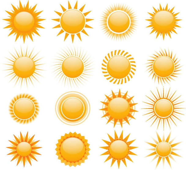 suns icons collection vector illustration - Vector, Imagen