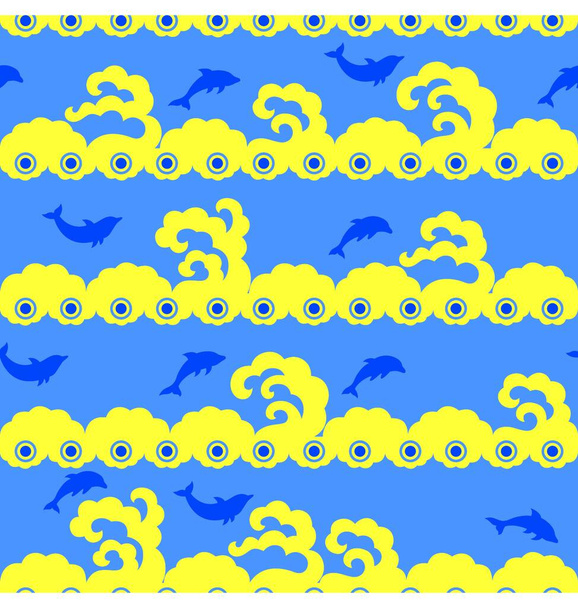 Free Dolphin Pattern, graphic vector illustration - Vector, Image