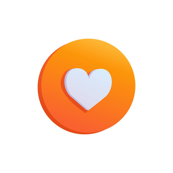 3d social media notifica amore come pin icona del cuore isolato su sfondo bianco con ombra. Illustrazione vettoriale.  - Vettoriali, immagini