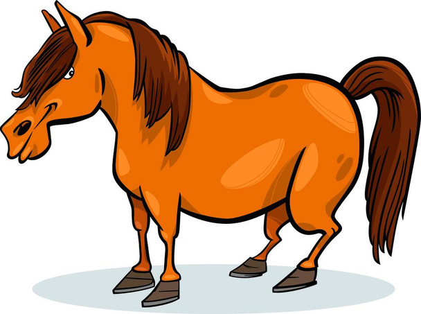 kreslený poník kůň vektor ilustrace - Vektor, obrázek