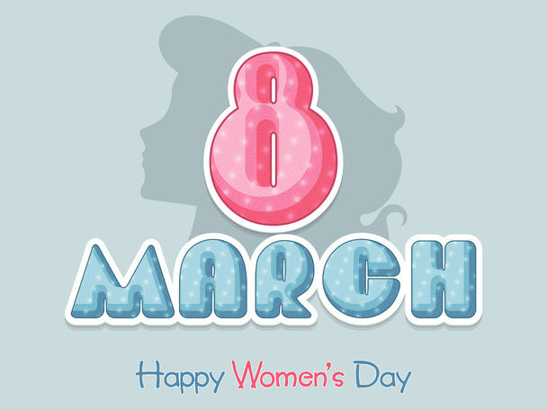 Happy Women's Day celebration with glossy text. - Διάνυσμα, εικόνα