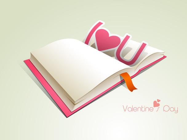 Joyeuse fête de la Saint-Valentin avec livre blanc et texte
. - Vecteur, image