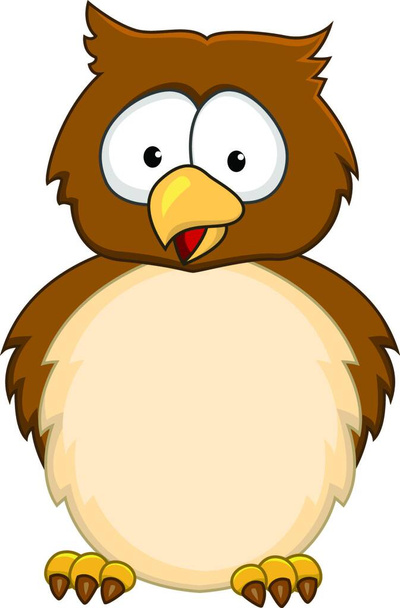 owl bird, web simple illustration - Vector, Image