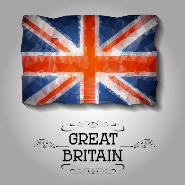 Векторний прапор геометричні полігональних Великої Британії. - Вектор, зображення