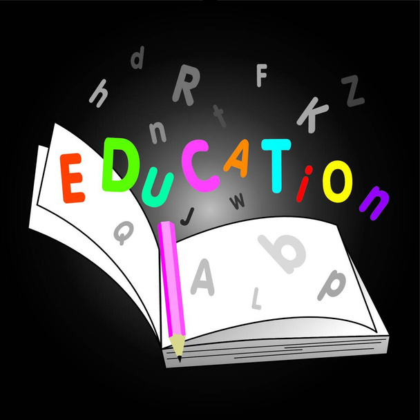 Education Book vector illustration - Vektör, Görsel