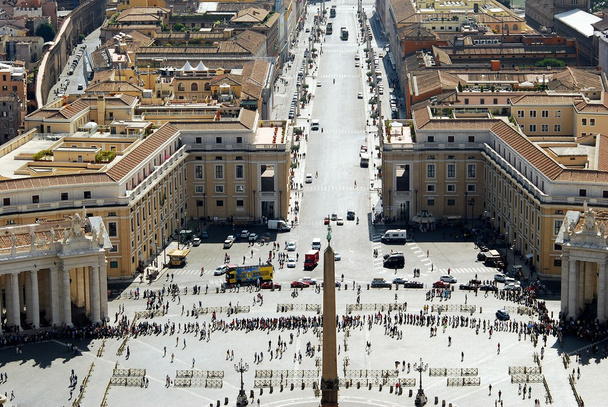 Aerial view of Rome city from St Peter Basilica roof - Photo, Image