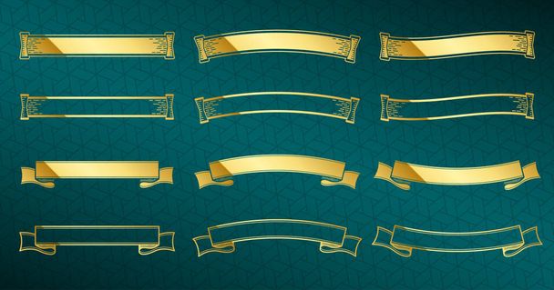 A gold design small label set.It is vector data that is easy to edit. - Διάνυσμα, εικόνα