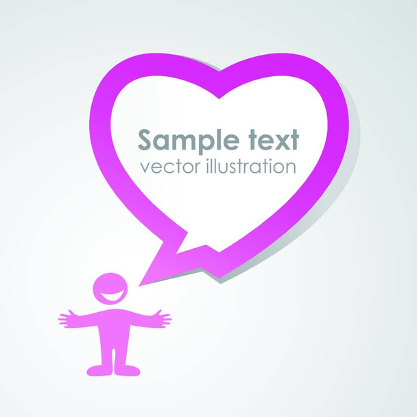 Love-speech-bubble, vector illustration simple design - Вектор, зображення