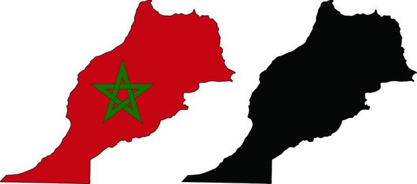 Μαρόκο χάρτης, διανυσματική απεικόνιση απλό σχέδιο - Διάνυσμα, εικόνα
