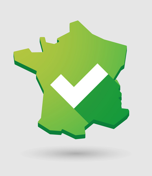Francja mapa ikona ze znakiem wyboru - Wektor, obraz