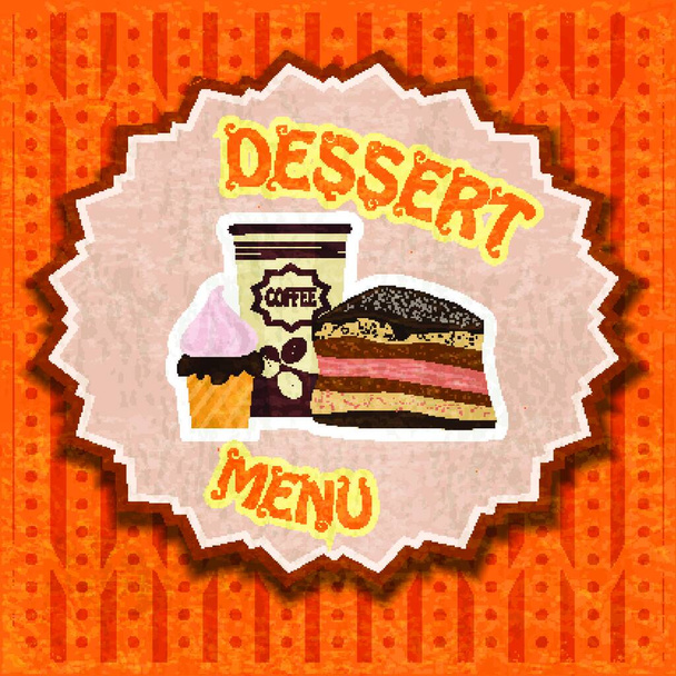 Illustrazione vettoriale menu dessert vintage - Vettoriali, immagini