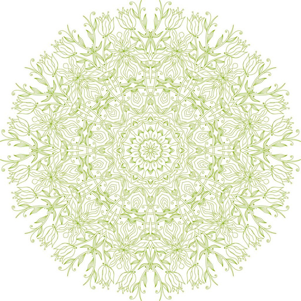 Ilustración de vector de patrón de encaje redondo ornamental - Vector, Imagen