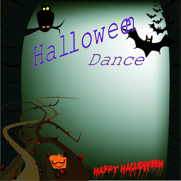 Halloween Dance Poster, bunte Vektorillustration  - Vektor, Bild