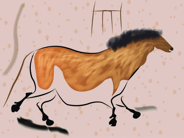 Лошадь Ласко, графическая векторная иллюстрация - Вектор,изображение